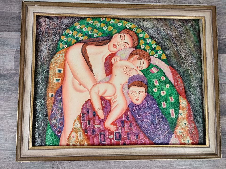 Stilvolles Familienporträt wie Klimt, Oil Gemälde Handgemalt in Darmstadt