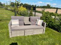 Garten Lounge Sofa Polyrattan Valetta inkl. Hocker grau Nordrhein-Westfalen - Monheim am Rhein Vorschau