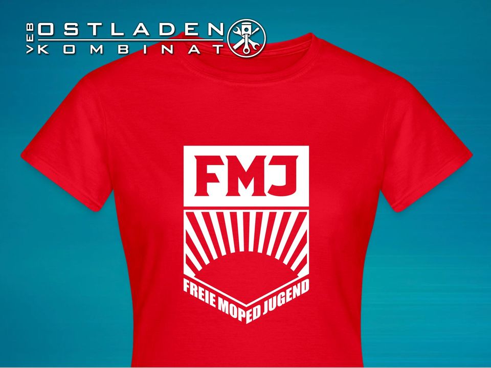 FDJ FMJ FREIE DEUTSCHE MOPED JUGEND SIMSON MZ SHIRT ©VEB OSTLADEN in Leipzig