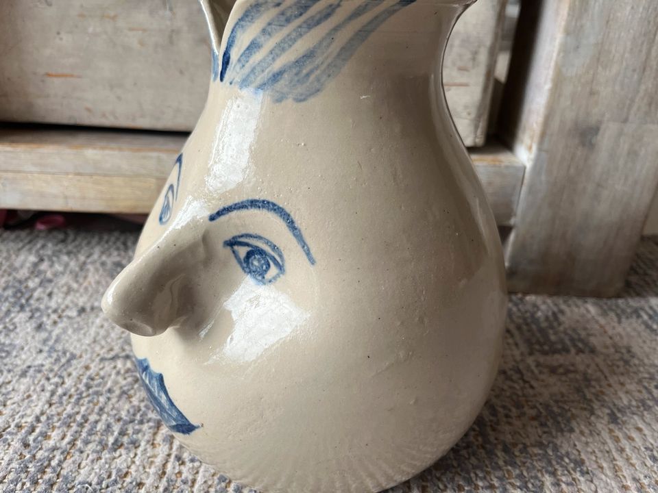 Vase Gesicht Handmade Beige Modern Ton in Lüneburg