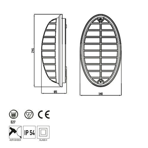 Aqua Feuchtraum Deckenleuchte, Anti Shock, IP54 von HOROZ in Lüdenscheid