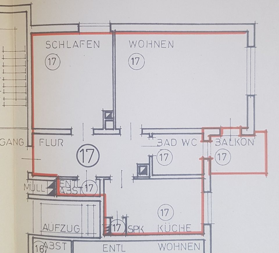 Fellbach: helle 2 Zimmer-Wohnung/56 qm/ EBK/Balkon/ 4. OG/ruhig in Fellbach