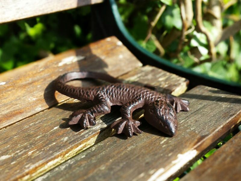 Garten-DekoFigur Gecko Eidechse Salamander Gusseisen *NEU/VERSAND in Emden