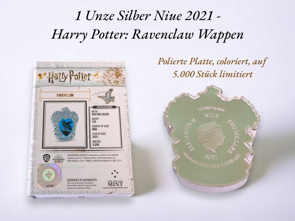 1 Unze Silber Niue 2021 Harry Potter Ravenclaw Wappen in Wittingen