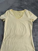 Gelbes Basic T-Shirt gemustert elastisch Nordrhein-Westfalen - Senden Vorschau