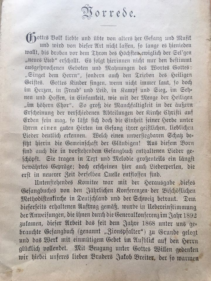 Gesangbuch, Bischöfliche Methodistenkirche, 1897(?) in Westerburg