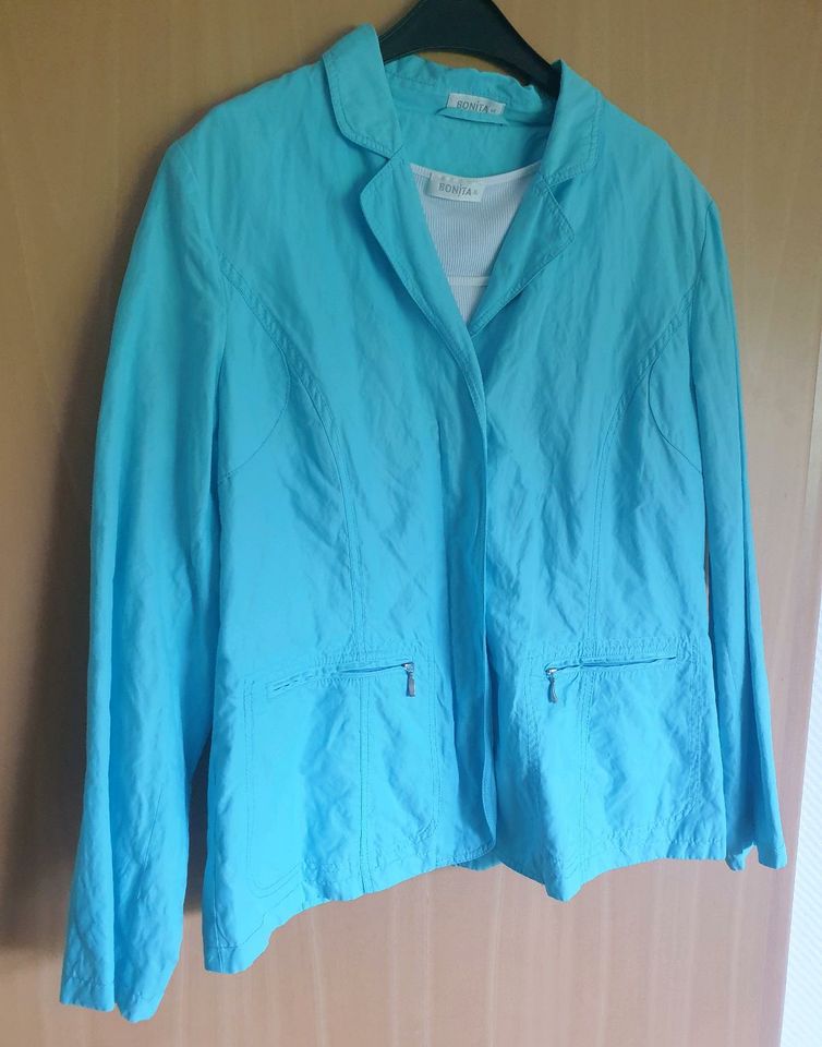 BONITA Frühling Sommer Blazer Jacke Türkis / Aquablau Gr 44 in Heimbach