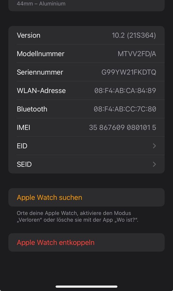 Apple Watch Series 4 44 mm Aluminium in Täferrot