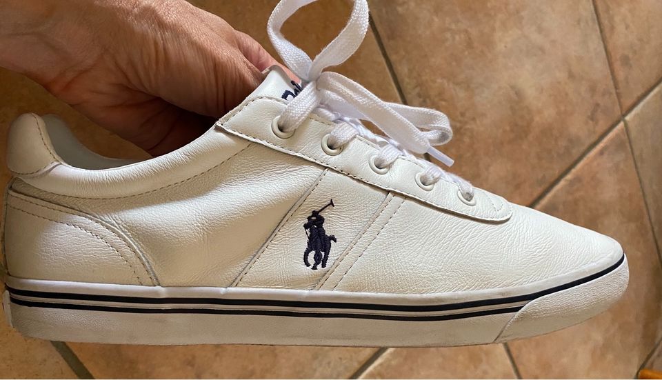 Polo Schuhe Ralph Lauren weiß mit Logo Größe 45 in St. Ingbert