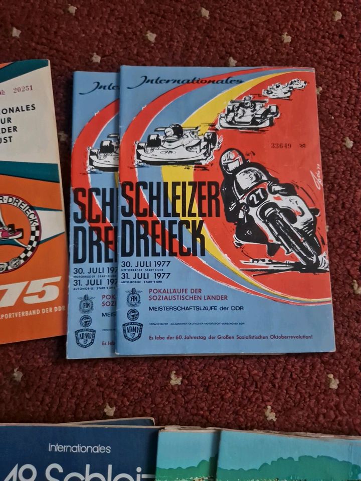 Schleizer Dreieck Programmhefte 70er und 80er Jahre DDR MOTORSPOR in Jena