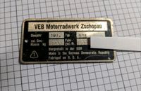 MZ ETS 150/125 Ersatz Rahmen Typenschild Original Sachsen - Bobritzsch-Hilbersdorf Vorschau