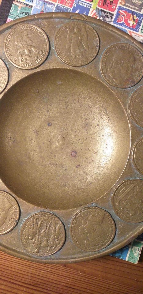 Münzen Aschenbecher Bronce Messing ?ca 1900 in Marschacht