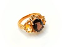 Vintage Goldring Gr.60 Rauchquarz Citrin Ring Silber 925 Gold 750 Altona - Hamburg Ottensen Vorschau