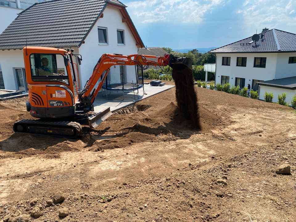 Baggerarbeit, Erdarbeiten, Gartenarbeit, Rollrasen in Fritzlar