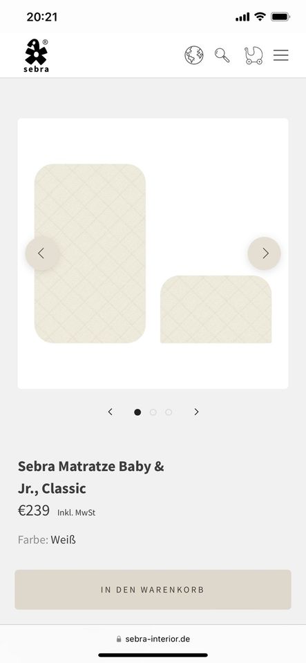 SEBRA Matratze Baby & Junior in Hamburg