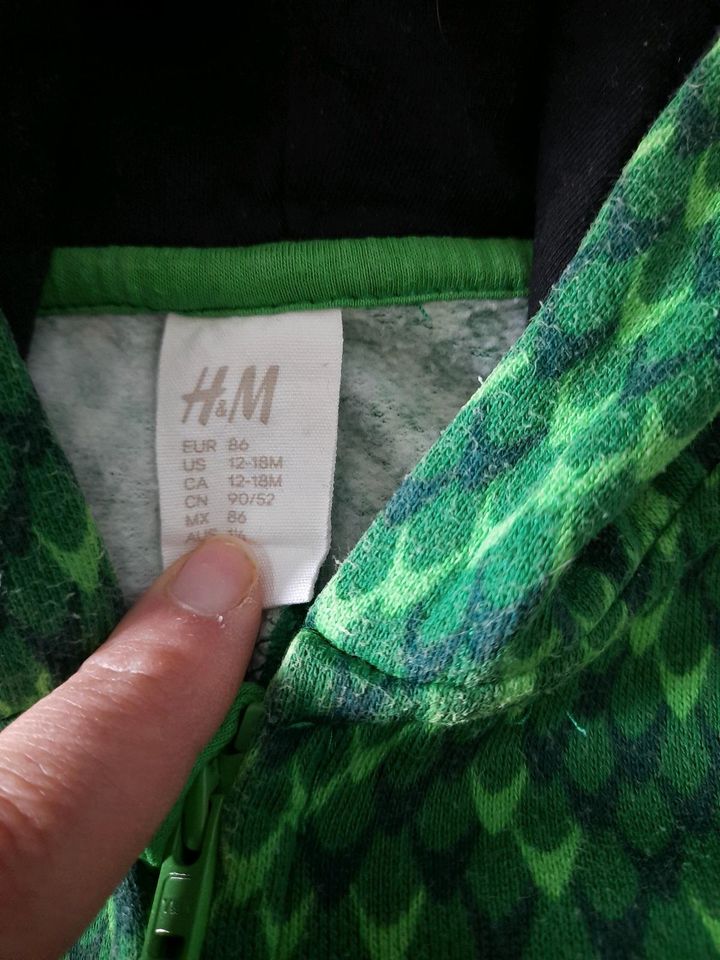 Sweatjacke Dino Gr. 86 grün H&M in Maxhütte-Haidhof