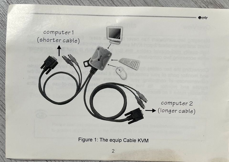 Equip KVM Switch SW0208C 2-Port VGA / PS/2 guter Zustand! in Hamburg