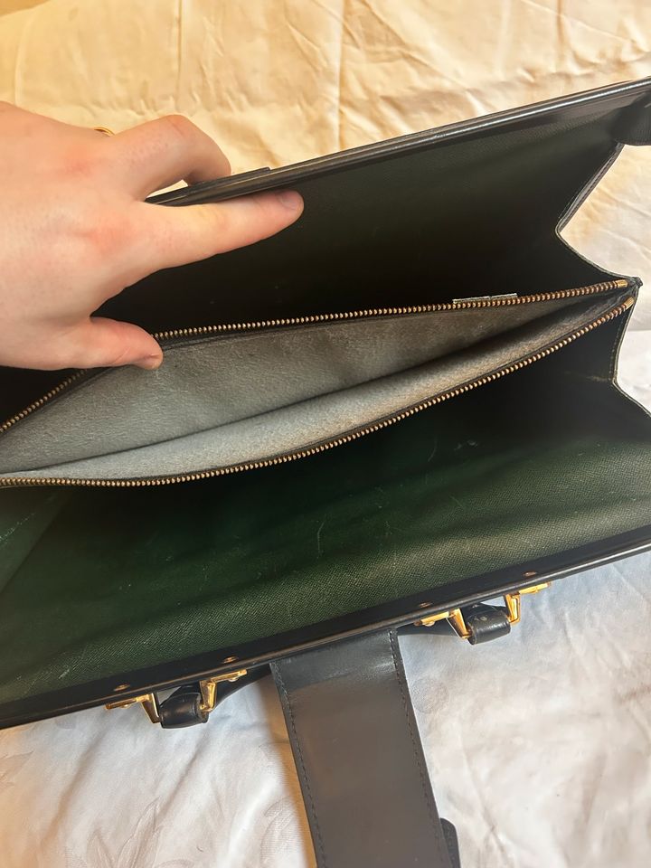 Louis Vuitton Serviette Leder Aktentasche schwarz Vintage in Karlsruhe