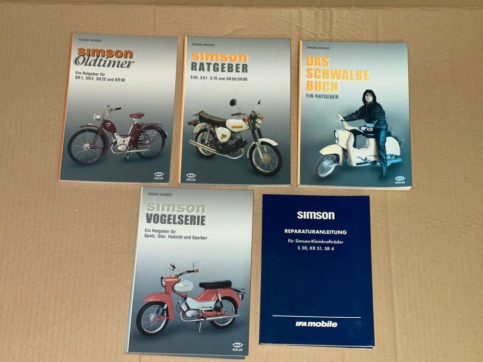 Simson Schwalbe S51 SR50 Spatz Habicht Star SR2 usw.  Literatur in Kölleda