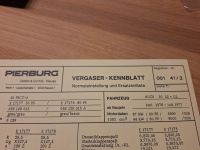 Pierburg Vergaser-Kennblätter Audi 50, LS+GL, 50 GLS Niedersachsen - Osnabrück Vorschau