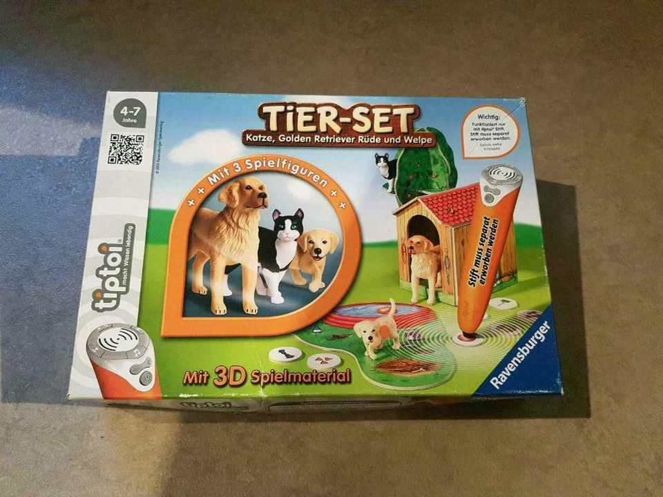 Ravensburger Tip Toi; Tier-Set; Katze, Golden Retriever und Welpe in Ludwigsau