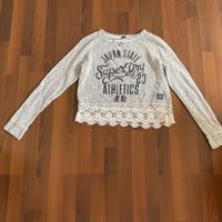 Superdry Langarmshirt mit Spitze Gr. S grau Hessen - Nidderau Vorschau