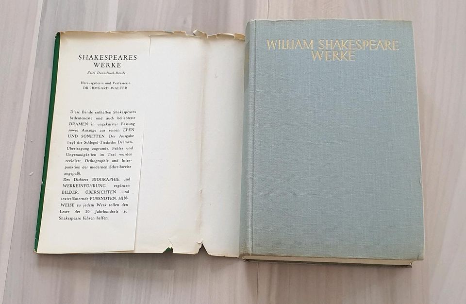 William Shakespeare Werke, Band 2, altes Buch in Schnakenbek