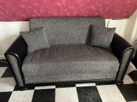 Sofa Schlafsofa Schwarz / Grau / Leder mit Bettkasten / Staufach Niedersachsen - Neuenhaus Vorschau