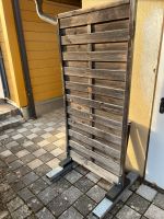 Sturmsicherer Sichtschutz aus Holz mit schweren Metallfüßen Bayern - Benningen Vorschau