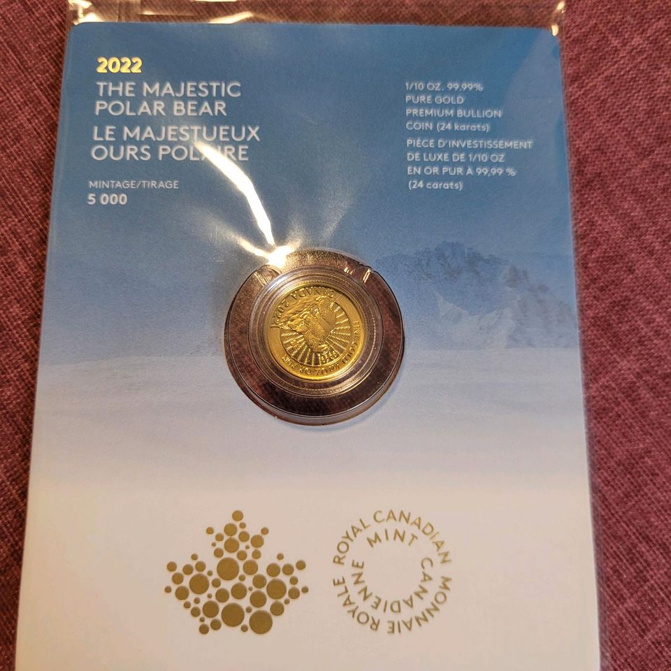 1/10 Unzen Goldmünze Polarbär Royal Canadian Mint Gold in Hamm
