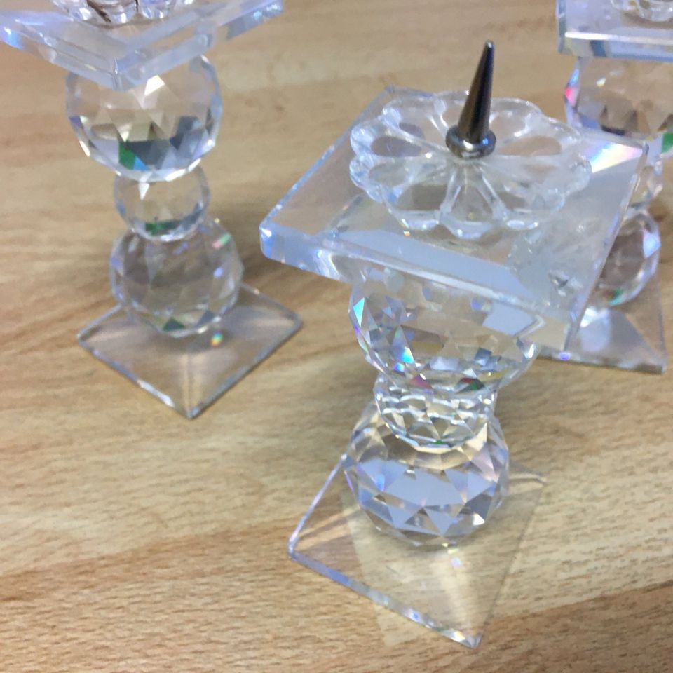3x Swarovski Elements Kerzenständer Kristallglas 10cm /Kl9.5 in Berlin