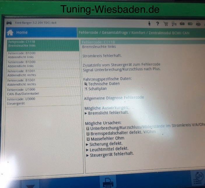 REPARATUR FORD RANGER BCM MODUL FEHLERCODES U10006 & U3000 LICHT in Wiesbaden