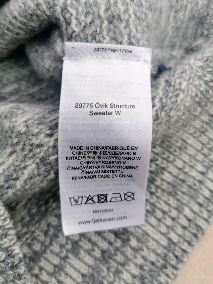 Fjällräven Damen Övik Structure Sweater Gr. M Grau Melliert in Krefeld