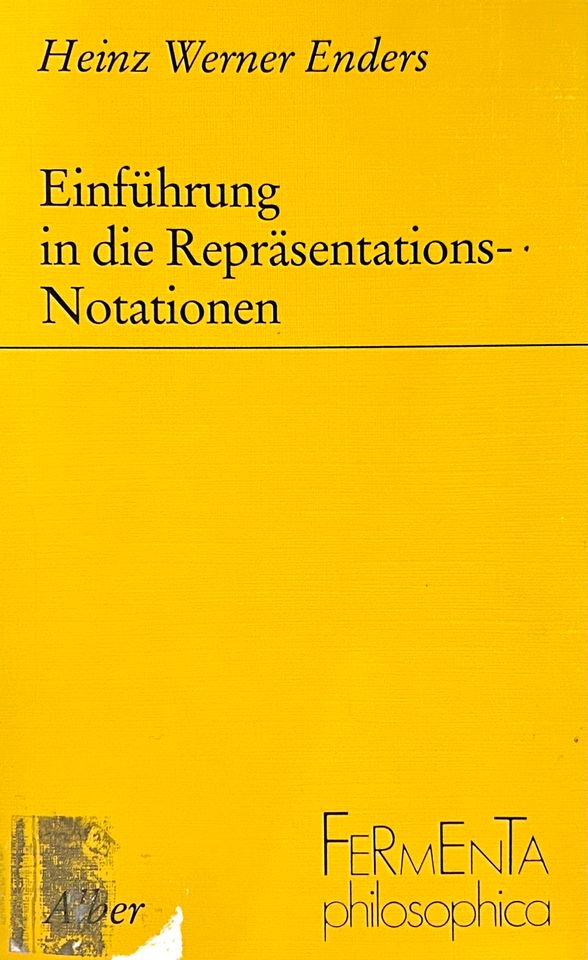 Enders, Einführung in die Repräsentations-Notationen, inkl. Vers. in Bad Homburg