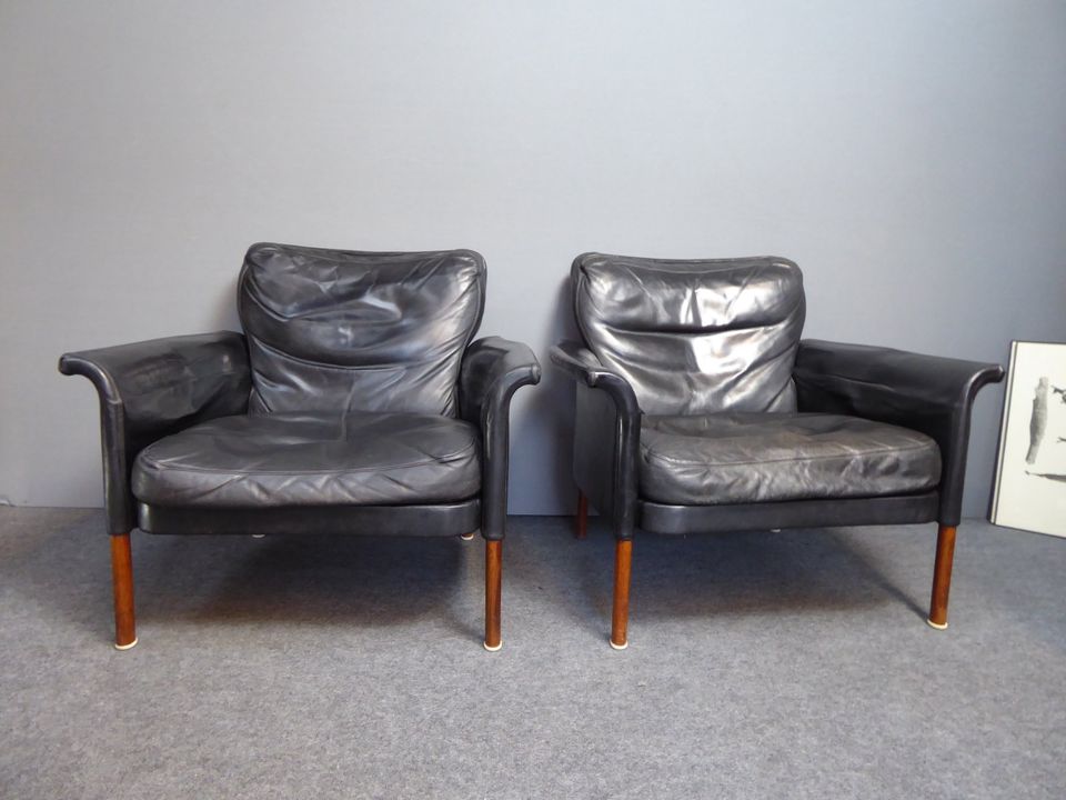 Sessel und Sofa 50er 60er Leder Danish Design Palisander in Bremerhaven