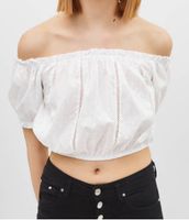 Bershka Bluse Crop Top Shirt weiß Spitze Häkel XS S 34 36 Zara Baden-Württemberg - Oedheim Vorschau