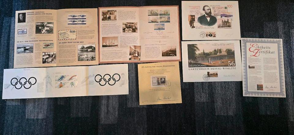 Briefmarken Gartenreich Großsegler Flugboot olympia Mozart in Berlin