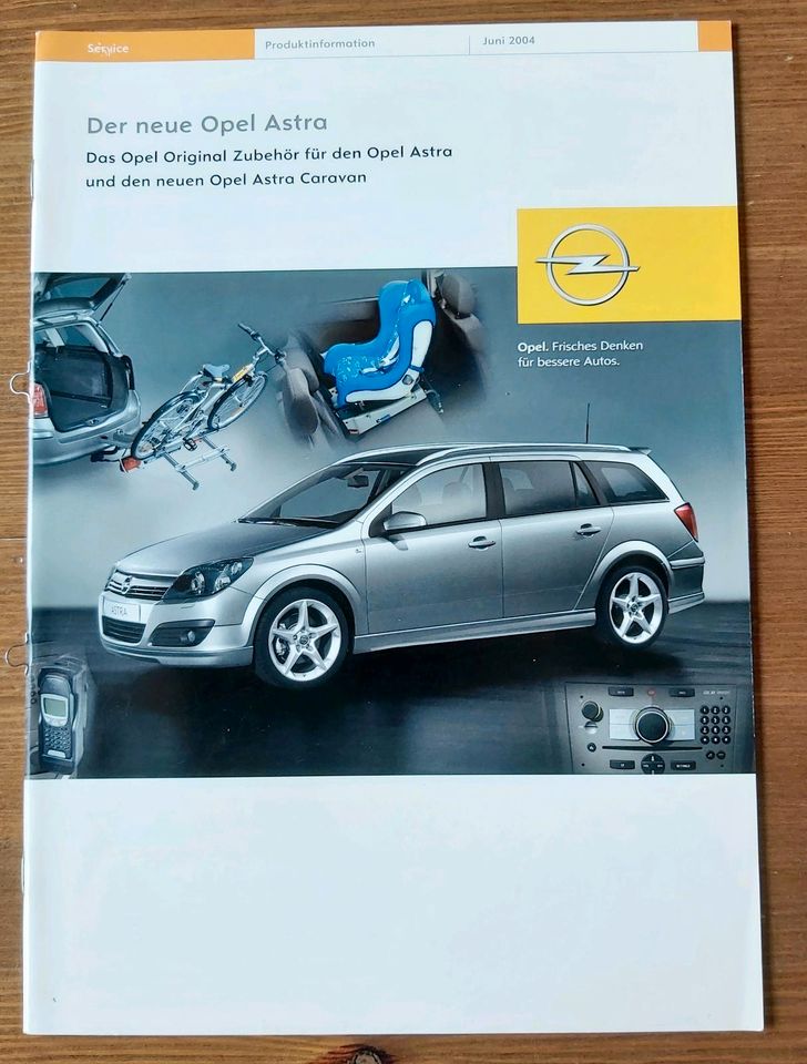 Prospekt Opel Astra H + Caravan Zubehör Verkäufer intern 2004 in  Niedersachsen - Hildesheim