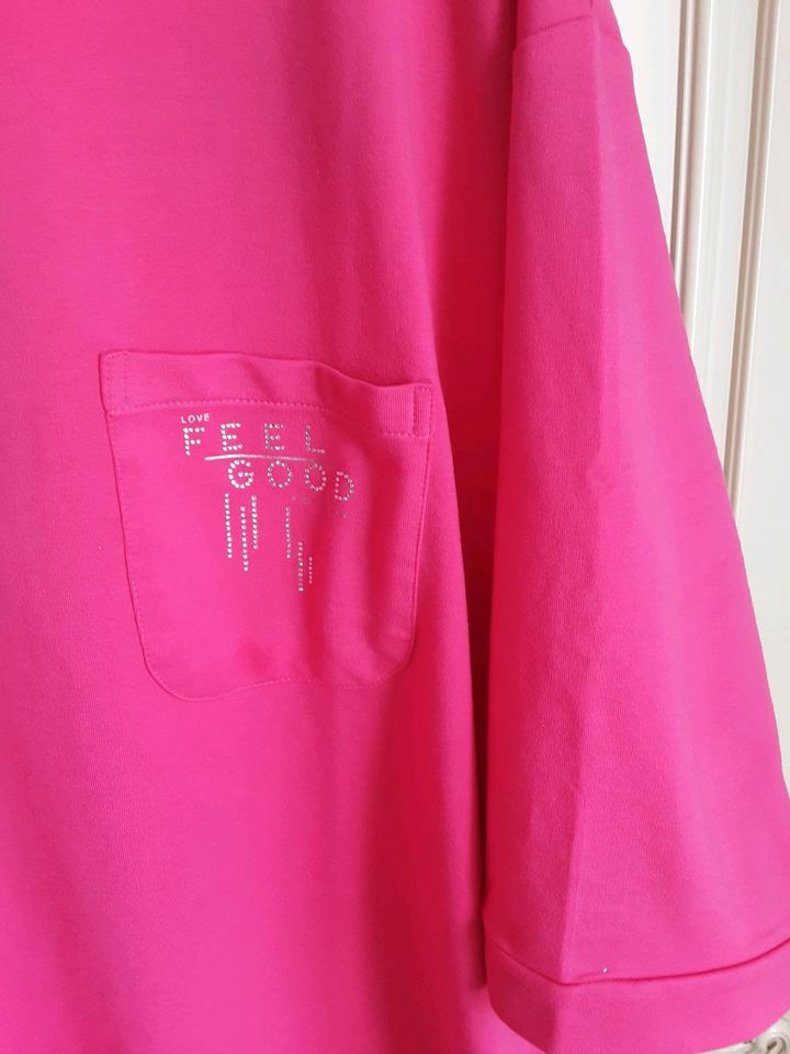 Sweat- Jacke pinkfarbenen  mit Halbarm und Logo in Bous