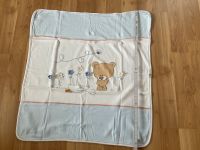 Babydecke weiß-blau Teddy 80x80cm dünne Baumwolle Baden-Württemberg - Benningen Vorschau