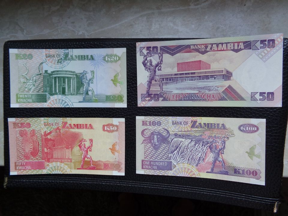 5X Unc Zaire,Zambia,Banknoten. in Hamburg