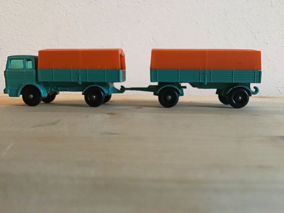 Matchbox No. 01E; Mercedes Truck, No. 02 D Mercedes Trailer in Mainburg