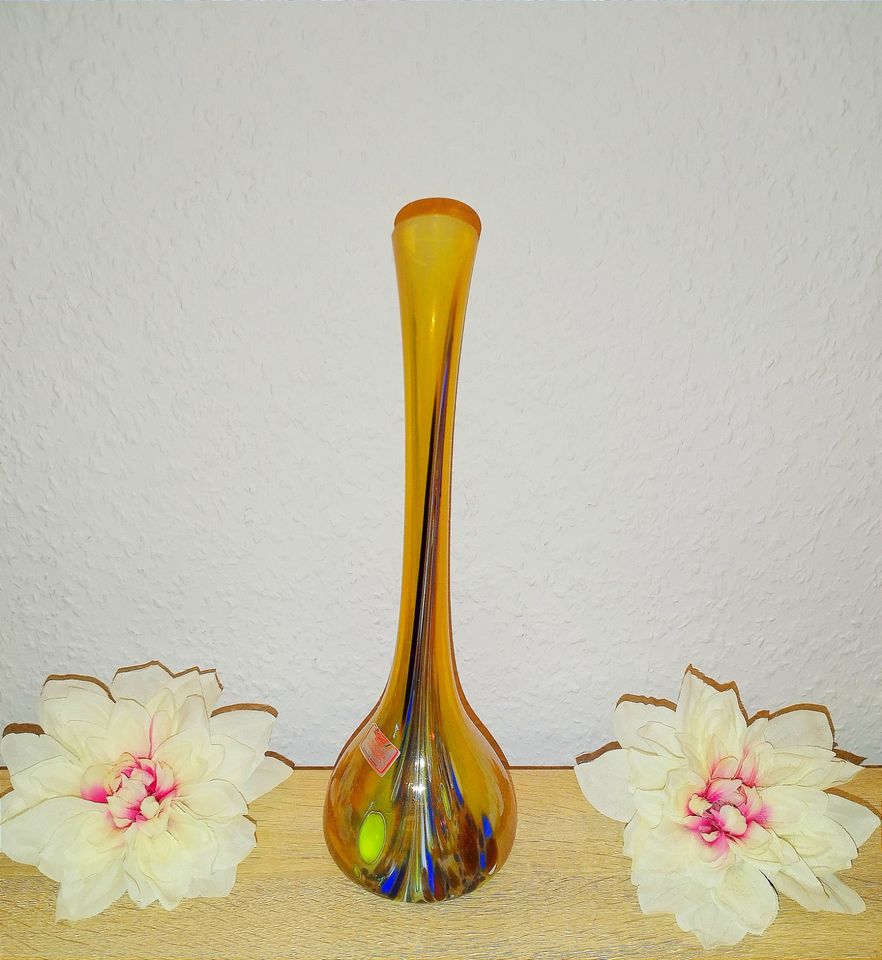 schicke Vase von Joska Design Silberberg Kristall Mundgeblasen in Pirna