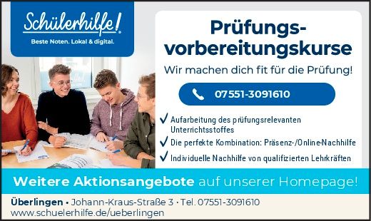 Überlingen: Prüfungsvorbereitungskurse in Mathematik in Überlingen