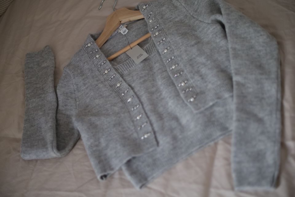 Grey Embellished Cardigan Vest Set in Tübingen