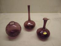 Set Rauch-Glas mundgeblasen freigeformt lila Vase violett Sachsen - Annaberg-Buchholz Vorschau