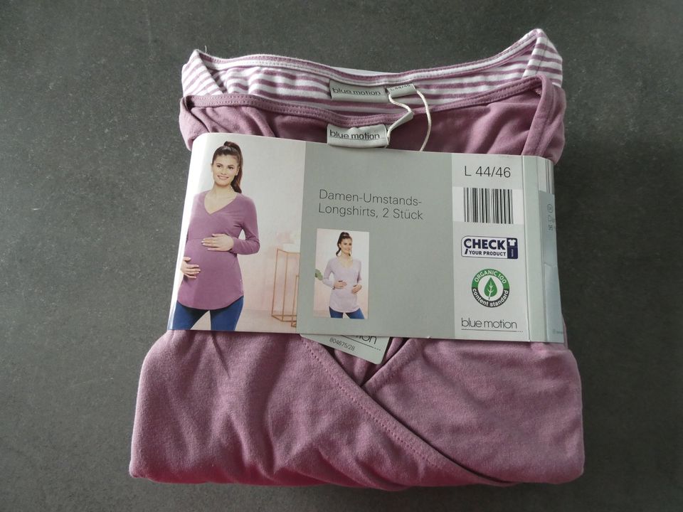2x Umstandsshirt Schwangerschaft Shirt flieder langarm Gr. 44 NEU in Mitterteich