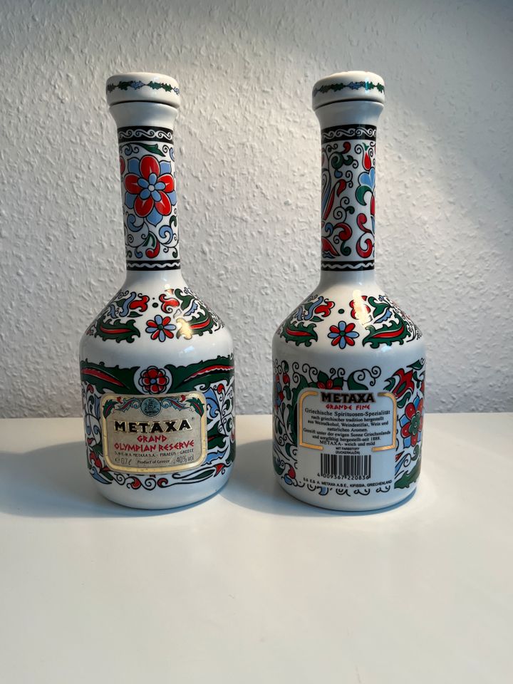 2x LEERE METAXA Grand Olympian Reserve Porzellan Flasche 0,7 L in Nürnberg (Mittelfr)