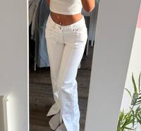 Zara straight leg Jeans Highwaist mit Schlitz weiß Mülheim - Köln Holweide Vorschau