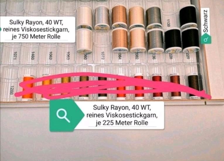 Sulky Stickgarn Rayon 40 WT Sulky Bobbin NEU in Bornheim